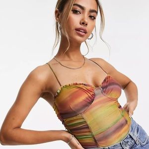 Retro Striped Corset Bodysuit